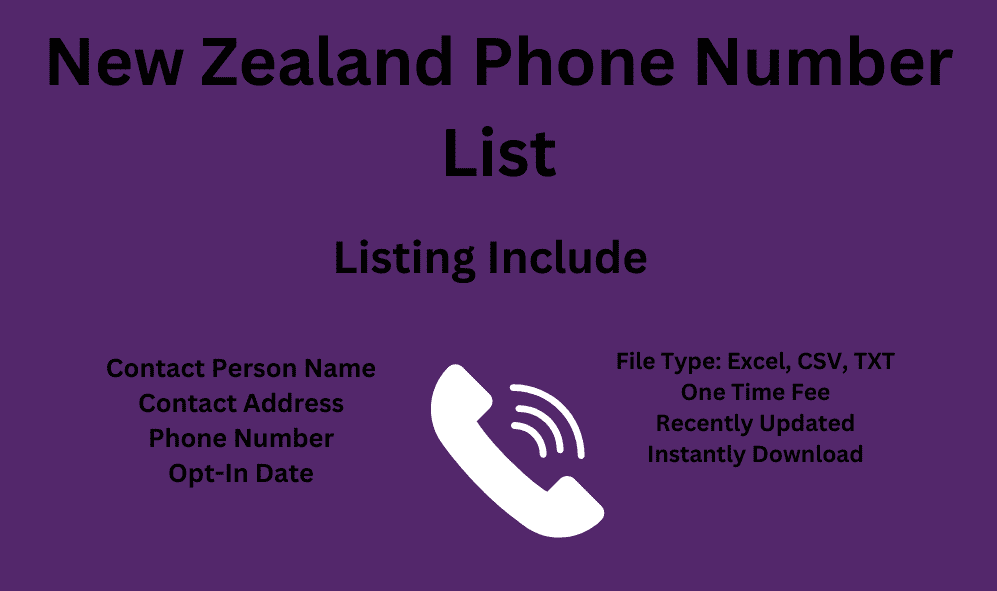 New Zealand phone number list