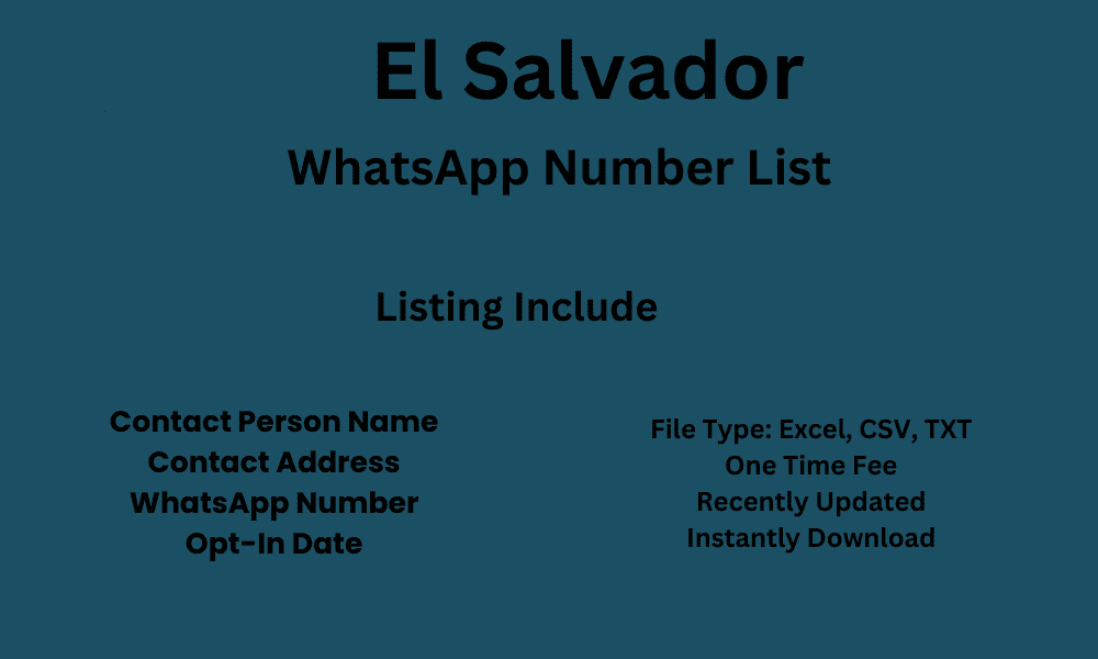 El Salvador whatsapp number list